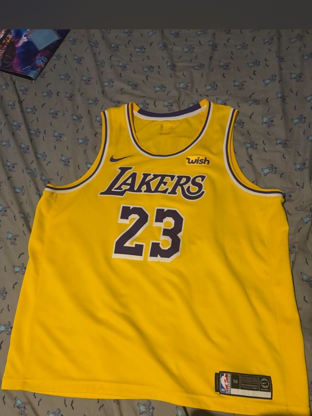 Nike Lakers Yellow #23 Basketball Jersey with Purple Trim